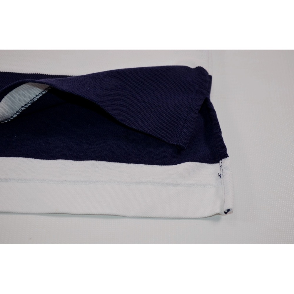 Nike Rugby Style Polo‎ Shirt Mens XL Colorblock Striped Navy Blue & White - Picture 14 of 16